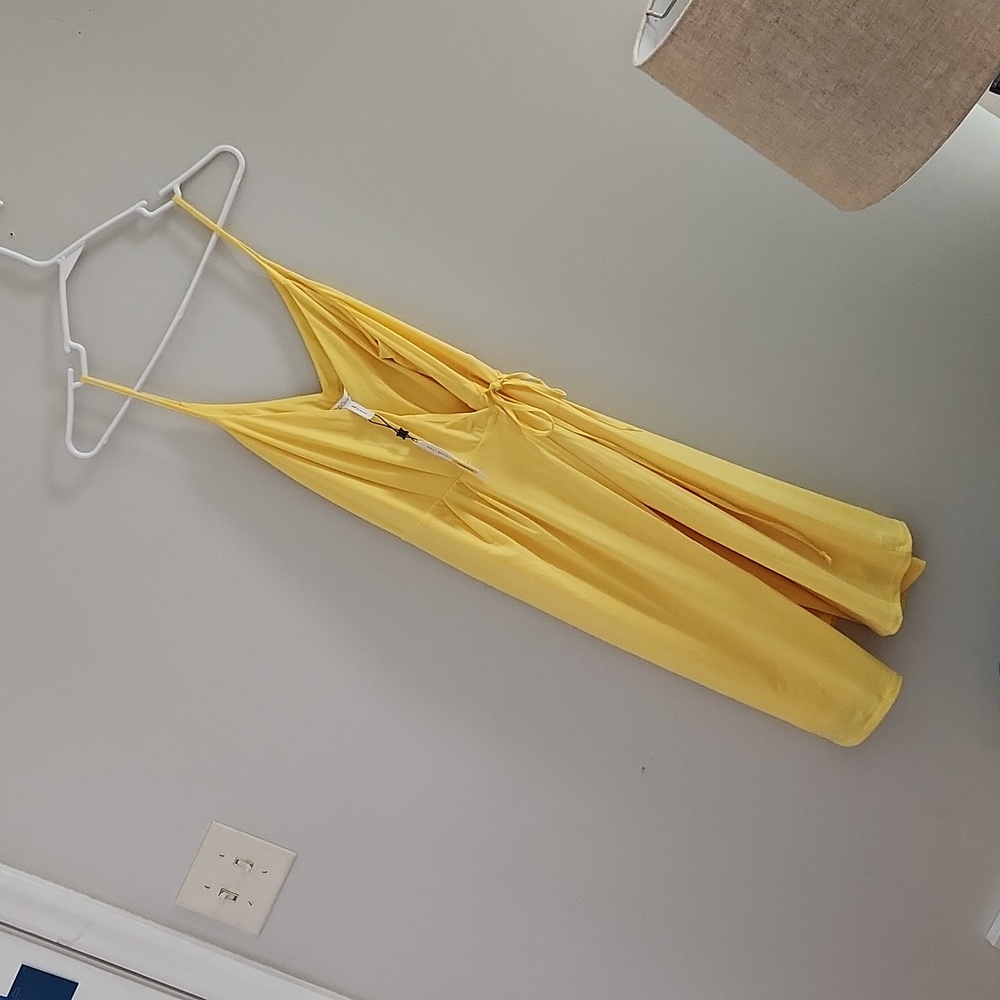 BCBG yellow wrap dress